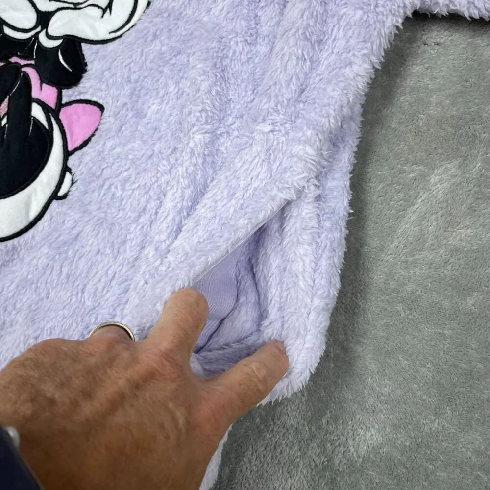 Disney Minnie Mouse Purple Faux Fur Sleepwear Loungewear Dress L NWT 6475 - Picture 5 of 8